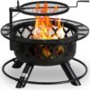 BALI OUTDOORS Wood Burning Fire Pit with Quick Removable Cooking Grill, Black