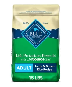 Blue Buffalo Life Protection Formula Lamb and Brown Rice Dry Dog Food for Adult Dogs Whole Grain 15 lb. Bag