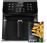 COSORI Pro II Air Fryer Oven Combo, 5.8QT Max Xl Large Cooker with 12 One-Touch Savable Custom Functions, Cookbook and Online Recipes, Nonstick and Dishwasher-Safe Detachable Square Basket