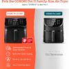 COSORI Pro II Air Fryer Oven Combo, 5.8QT Max Xl Large Cooker with 12 One-Touch Savable Custom Functions, Cookbook and Online Recipes, Nonstick and Dishwasher-Safe Detachable Square Basket