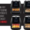 Chefman 6.3 Quart Digital Air Fryer+ Rotisserie, Dehydrator, Convection Oven, 8 Touch Screen Presets Fry, Roast, Dehydrate & Bake, BPA-Free, Auto Shutoff, Accessories Included, XL Family Size, Black