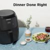Chefman Digital Air Fryer, One-Touch Control, 4 Cooking Presets, Adjustable Time And Temperature, Fry With 98% Less Oil, LED Shake Reminder, Family Size, 5-Quart, Black