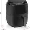 Chefman Digital Air Fryer, One-Touch Control, 4 Cooking Presets, Adjustable Time And Temperature, Fry With 98% Less Oil, LED Shake Reminder, Family Size, 5-Quart, Black
