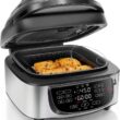 Chefman Electric Indoor Air Fryer + Grill Does It All, Countertop-Size 5-in-1 Unit Can Air Fry, Grill, Roast, Bake, and Broil, Removable Integrated Probe Thermometer Guarantees Perfect Doneness