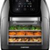 Chefman Multifunctional Digital Air Fryer+ Rotisserie, Dehydrator, Convection Oven, 17 Touch Screen Presets Fry, Roast, Dehydrate & Bake, Auto Shutoff, Accessories Included, XL 10L Family Size, BlackChefman Multifunctional Digital Air Fryer+ Rotisserie, Dehydrator, Convection Oven, 17 Touch Screen Presets Fry, Roast, Dehydrate & Bake, Auto Shutoff, Accessories Included, XL 10L Family Size, Black
