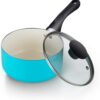Cook N Home Pots and Pans Set Nonstick, 10 Piece Ceramic Cookware Sets, Kitchen Non Stick Cooking Set with Saucepans, Frying Pans, Dutch Oven Pot with Lids, PFOS and PFOA Free, Turquoise