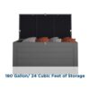 Cosco 88180BGY1E 180 Gal. Extra Large, Black and Charcoal Outdoor Deck Box