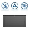 Cosco 88180BGY1E 180 Gal. Extra Large, Black and Charcoal Outdoor Deck Box