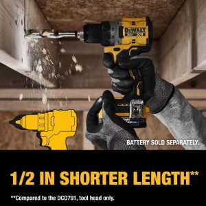 DEWALT DCD800E2 20-Volt Lithium-Ion Cordless Brushless 1/2 in. Compact Drill Driver Kit with (2) 1.7 Ah Batteries and Charger