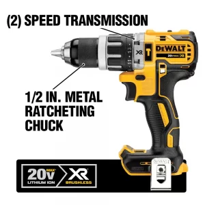 DEWALT DCK287D2 20-Volt MAX XR Cordless Brushless Hammer Drill/Impact Combo Kit (2-Tool) with (2) 20-Volt 2.0Ah Batteries and Charger