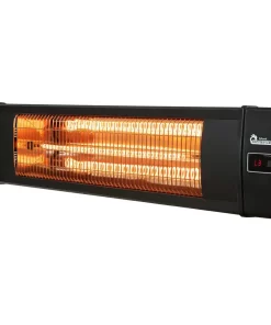 Dr Infrared Heater DR-238 1500-Watt Electric Carbon Infrared Space Heater Indoor Outdoor Patio Garage Wall or Ceiling Mount with Remote, Black