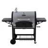 Dyna-Glo DGN576SNC-D Heavy-Duty Extra-Large Dual Chamber Charcoal Grill in Black and Stainless Steel