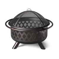 Endless Summer WAD792SP 30 in. D Bronze Finish Portable Lattice Wood Burning Fire Pit.