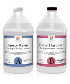 Epoxy Resin 1 Gallon Kit | 1:1 Crystal Clear Resin and Hardener for Super Gloss Coating | for Bars, Tabletop, Art, Jewelry, Casting Molds | Safe for Use on Wood, Metal, Stone, Plastic, Marine Sealer