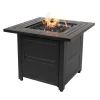 FIRE ISLAND GAD15307M 30 in. W x 24.6 in. H Square Steel Propane Black Slate Fire Pit with Stamped Steel Black Base and 50000 BTU Burner