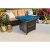 FIRE ISLAND GAD15307M 30 in. W x 24.6 in. H Square Steel Propane Black Slate Fire Pit with Stamped Steel Black Base and 50000 BTU Burner