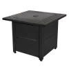 FIRE ISLAND GAD15307M 30 in. W x 24.6 in. H Square Steel Propane Black Slate Fire Pit with Stamped Steel Black Base and 50000 BTU Burner