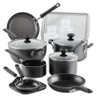 Farberware 20-Piece Easy Clean Aluminum Nonstick Cookware Pots and Pans Set, Gray
