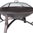 Fire Sense 60857 Fire Pit Roman Brushed Painted Steel Legs Wood Burning Lightweight Portable Patio Outdoor Firepit Backyard Fireplace Included Screen Lift Tool - 35