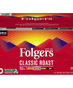 Folgers Classic Roast Coffee K-Cup Pods Medium Roast Coffee 60-Count