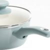 Gibson Home Plaza Café Forged Aluminum Healthy Ceramic Cookware, 7-Piece Set, Sky Blue