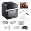 GoWISE USA GW44800 12.7 Qt. Black Rotisserie Oven and Air Fryer with Recipe Book