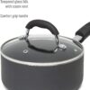 Goodful Cookware Set with Premium Non-Stick Coating, Dishwasher Safe Pots and Pans, Tempered Glass Steam Vented Lids, Stainless Steel Steamer, and Bamboo Cooking Utensils Set, 12-Piece, Charcoal Gray