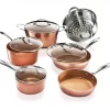 Gotham Steel 2691 10-Piece Gotham Steel hammered 13.78-in Aluminum Cookware Set Lid(s) Included