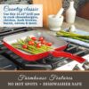 Granite Stone Diamond 8298 Farmhouse 13-Piece Aluminum Ultra-Durable Chalk Grey Diamond Infused Nonstick Coating Cookware Set in Speckled Red