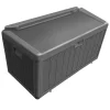 Hampton Bay HBDB110WLGGS-SL 110 Gal. Brown Resin Wood Look Outdoor Storage Deck Box with Lockable Lid