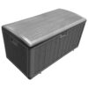 Hampton Bay HBDB130WLJ-GS 130 Gal. Brown Resin Wood Look Outdoor Storage Deck Box with Lockable Lid