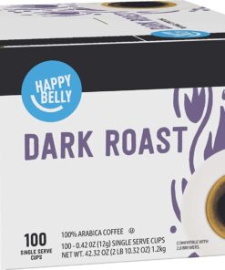 Happy Belly 100 Ct. Dark Roast Coffee Pods Compatible with Keurig 2.0 K-Cup Brewers