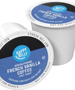 Happy Belly 100 Ct. Light Roast Coffee Pods French Vanilla Flavored Compatible with Keurig 2.0 K-Cup Brewers