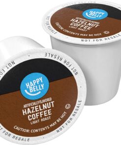 Happy Belly 100 Ct. Light Roast Coffee Pods Hazelnut Flavored Compatible with Keurig 2.0 K-Cup Brewers