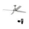 Home Decorators Collection 54725-BOND Mercer 52 in. Integrated LED Indoor Brushed Nickel Ceiling Fan with Light Kit works with Google Assistant and Alexa