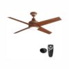 Home Decorators Collection 54728-BOND Mercer 52 in. Integrated LED Indoor Distressed Koa Ceiling Fan with Light Kit works with Google Assistant and Alexa