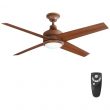 Home Decorators Collection 54728 Mercer 52 in. LED Indoor Distressed Koa Ceiling Fan with Light Kit and Remote Control