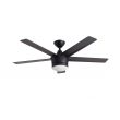 Home Decorators Collection SW1422-48in-MBK Merwry 48 in. Integrated LED Indoor Matte Black Ceiling Fan with Light Kit and Remote Control