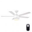 Home Decorators Collection SW1422-48in-WH Merwry 48 in. Integrated LED Indoor White Ceiling Fan with Light Kit and Remote Control