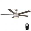 Home Decorators Collection SW1422-52in-BN Merwry 52 in. Integrated LED Indoor Brushed Nickel Ceiling Fan with Light Kit and Remote Control