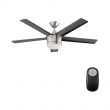 Home Decorators Collection SW1422BN Merwry 52 in. Integrated LED Indoor Brushed Nickel Ceiling Fan with Light Kit and Remote Control