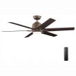Home Decorators Collection YG493A-EB Kensgrove 54 in. Integrated LED Indoor Espresso Bronze Ceiling Fan with Light Kit and Remote Control