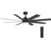 Home Decorators Collection YG908A-MBK Celene 62 in. LED Indoor/Outdoor Matte Black Ceiling Fan with Light and Remote Control with Color Changing Technology