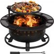 Hykolity 2 in 1 Fire Pit with Swivel Cooking Grill, 32