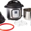 Instant Pot 140-0050-01 Duo Crisp 9-in-1 Electric Pressure Cooker and Air Fryer Combo with Stainless Steel Pot, Pressure Cook, Slow Cook, Air Fry, Roast, Steam, Sauté, Bake, Broil and Keep Warm