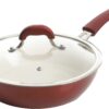 Kenmore Arlington Healthy Nonstick Ceramic Coated Forged Aluminum Induction Cookware, 12-Piece, Metallic Red