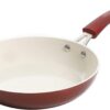 Kenmore Arlington Healthy Nonstick Ceramic Coated Forged Aluminum Induction Cookware, 12-Piece, Metallic Red