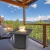 LAUREL CANYON GHFIRE04 48000 BTU 28 in. x 25 in. Square Outdoor Propane Gas Fire Pit Table Quick Ignition Black Table Top Iron