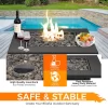 LAUREL CANYON GHFIRE04 48000 BTU 28 in. x 25 in. Square Outdoor Propane Gas Fire Pit Table Quick Ignition Black Table Top Iron