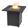 LAUREL CANYON GHFIRE04 48000 BTU 28 in. x 25 in. Square Outdoor Propane Gas Fire Pit Table Quick Ignition Black Table Top Iron